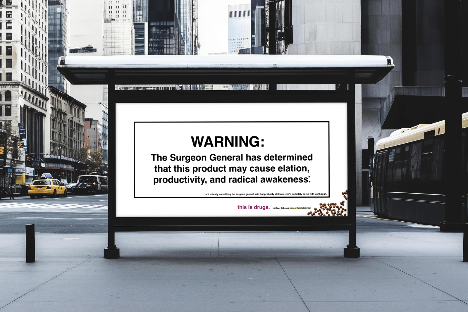 this is drugs. bus stop banner mockup